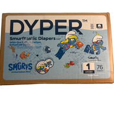Dyper Smurfs Diapers Baby Size 1 Count Of 76 Super Pack Smurfs Limited Edition