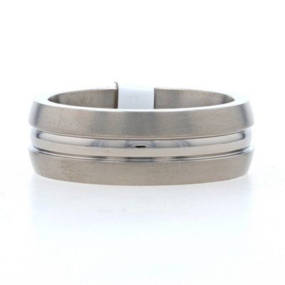 NEW Men's Wedding Band Titanium Ring 11.5 Comfort Fit Matte Stripe Mon Cheri
