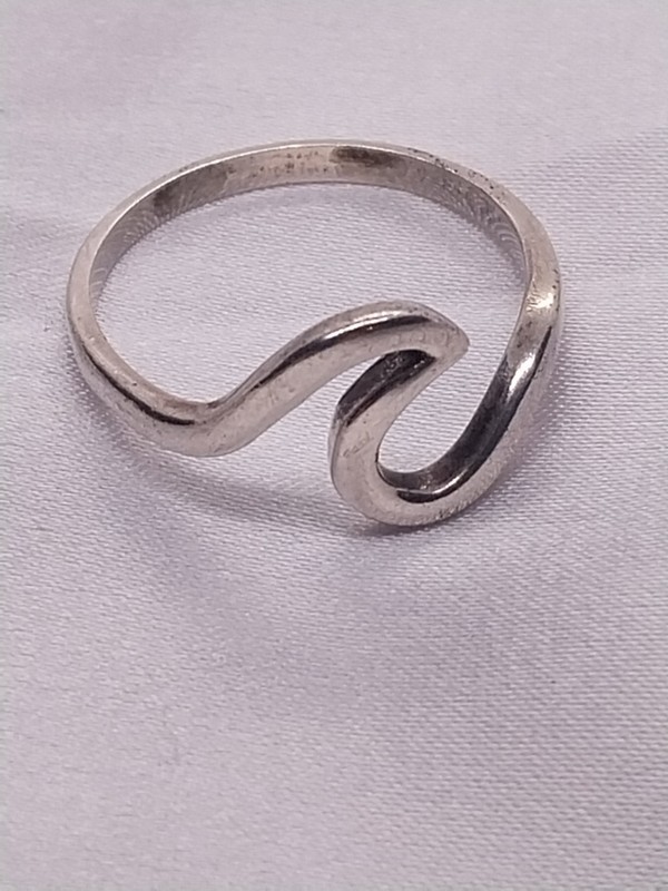 Vintage Sterling Silver MCM Abstract Artist Wave Ring 1.9 Gr Sz 8