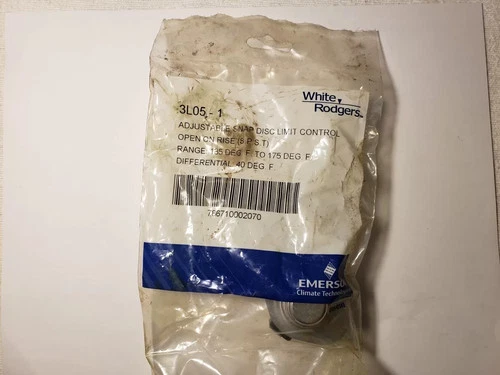 White-Rodgers 3L05-1 Adjustable Snap Disc Limit Control 135–175°F Setpoint Range