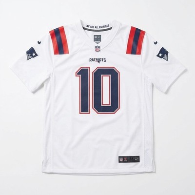 New England Patriots Nike Jersey Herren Jones 10 NFL Football Weiß Kids L fits S