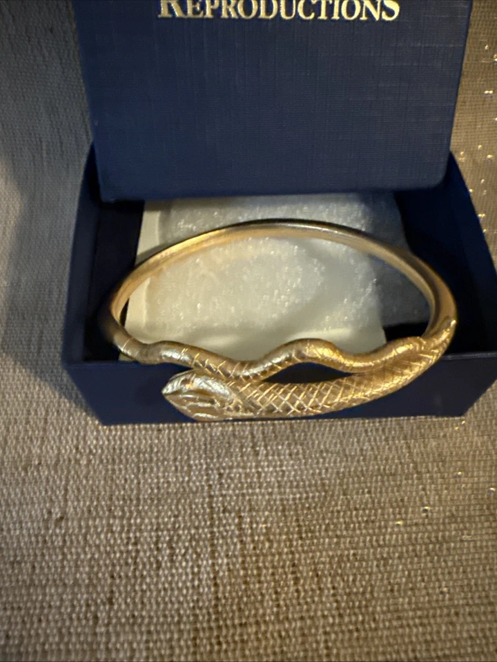 Brazalete Brazalete Serpiente Egipcio Ajustable Chapado en Oro ~ Colección Tienda Museo Foto 4 de 4