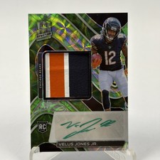 2022 Panini Spectra Aspiring Patch Auto Velus Jones Jr #223 Neon Green /35 RC NM