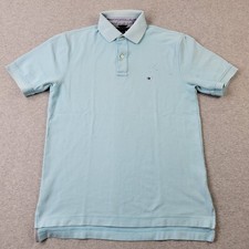 Tommy Hilfiger Polo Mens Medium Blue Short Sleeve Shirt