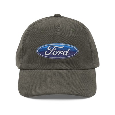 Vintage Corduroy Embroidered Ford Baseball Cap | Great Gift For A Car Lover