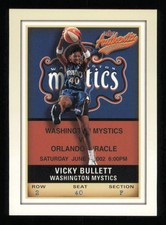 2002 Fleer Authentix WNBA #55 Vicky Bullett  Basketball MYSTICS NM-MT