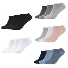 S.Oliver Unisex Sneaker Socks - 3-Pack, Short Socks, Solid Color