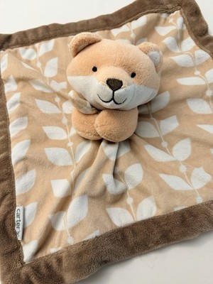 Carter's Fox Lovey Plush Security Blanket 2016 Brown Tan Orange White 13'' Plush