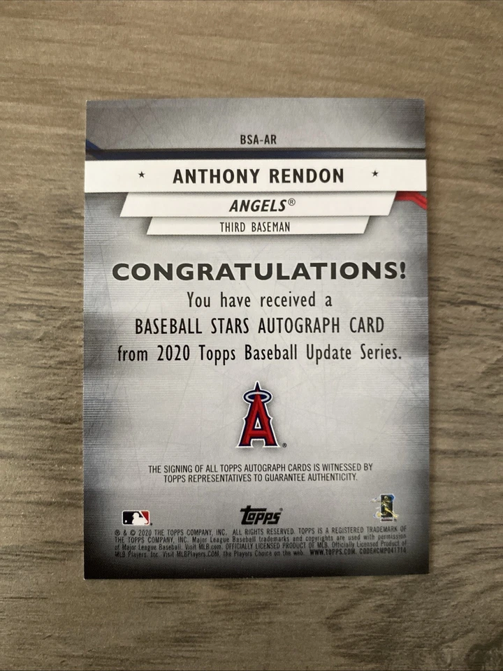 Actualización Topps Baseball Stars 2020 oro automático/50 Anthony Rendon #BSA-AR automático Foto 3 de 3