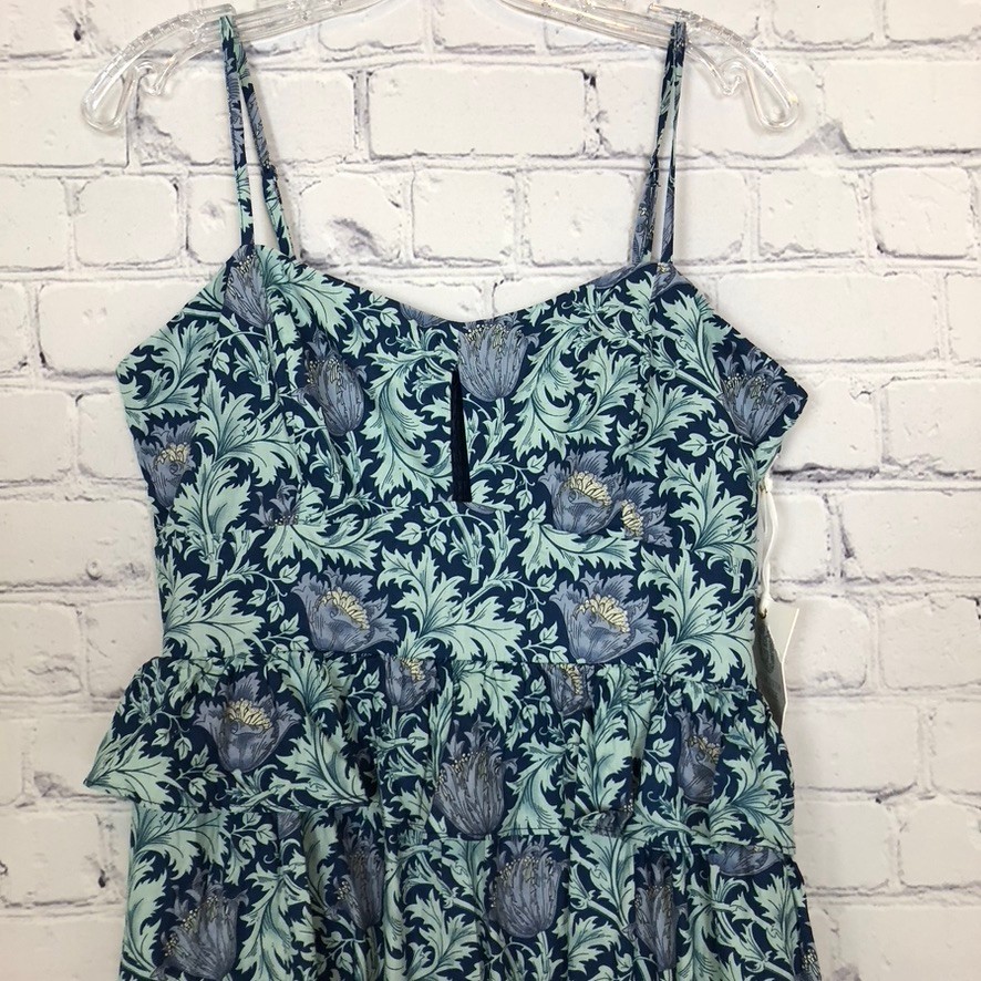 blue leafy floral maeve midi dress NWT Hyacinth House Blue Leafy Floral Maeve Midi Dress Size M