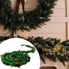 Christmas Hanging Felt Garland Leaves Berries Bunting Multipurpose Xmas Decor