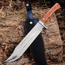 CUSTOM HANDMADE CARBON STEEL HUNTING CAMPING BOWIE KNIFE WITH SHEATH