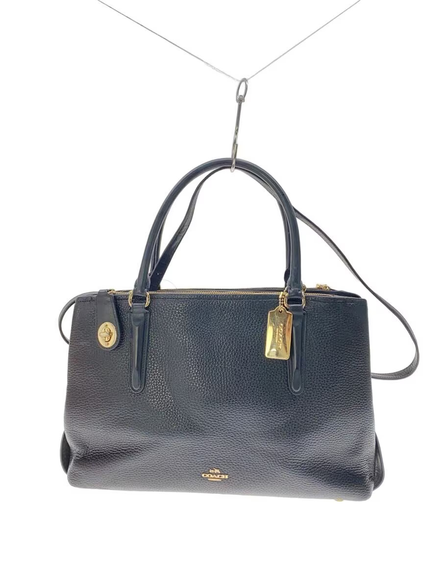 COACH Handbag Leather BLK 57276 Brooklyn Carryall JAPAN