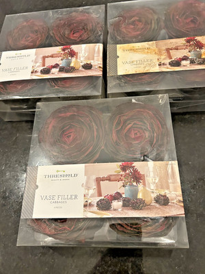 Threshold Vase Filler Cabbages Lot of 3 Boxes 12 Pieces NIB
