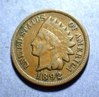 1892 Indian Cent  VF