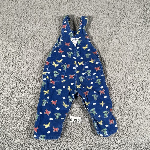 Vintage OshKosh B’gosh Blue Vestbak Corduroy Airplane Overall Size 18 Months - Picture 8 of 10