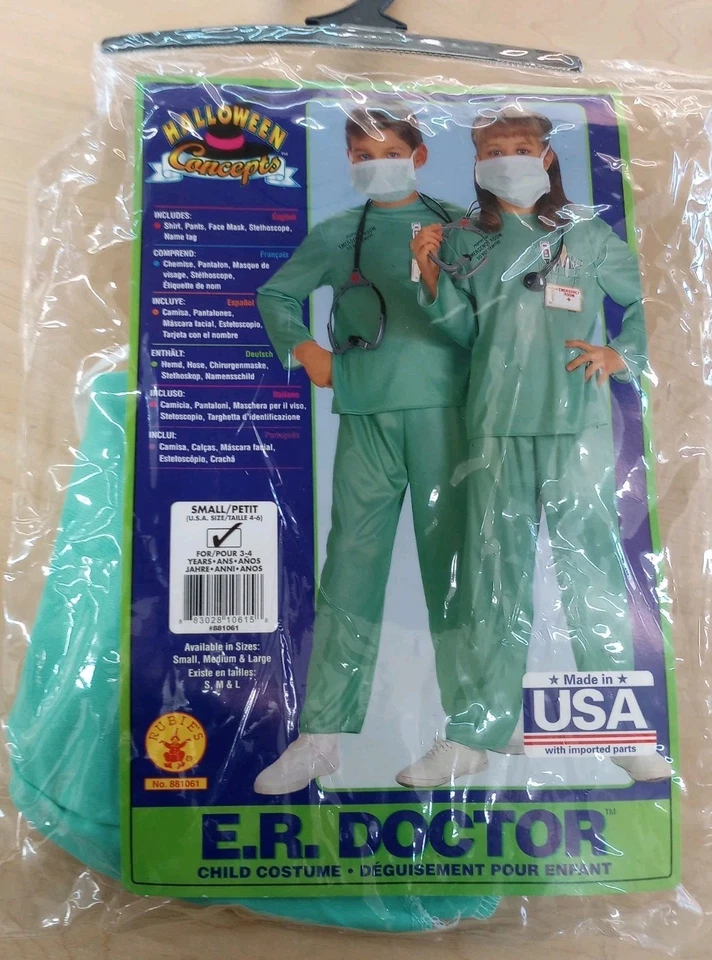 Rubíes ER Médico Exfoliantes Hospital Enfermera Niños Niños Halloween Disfraz Talla:S Foto 2 de 3