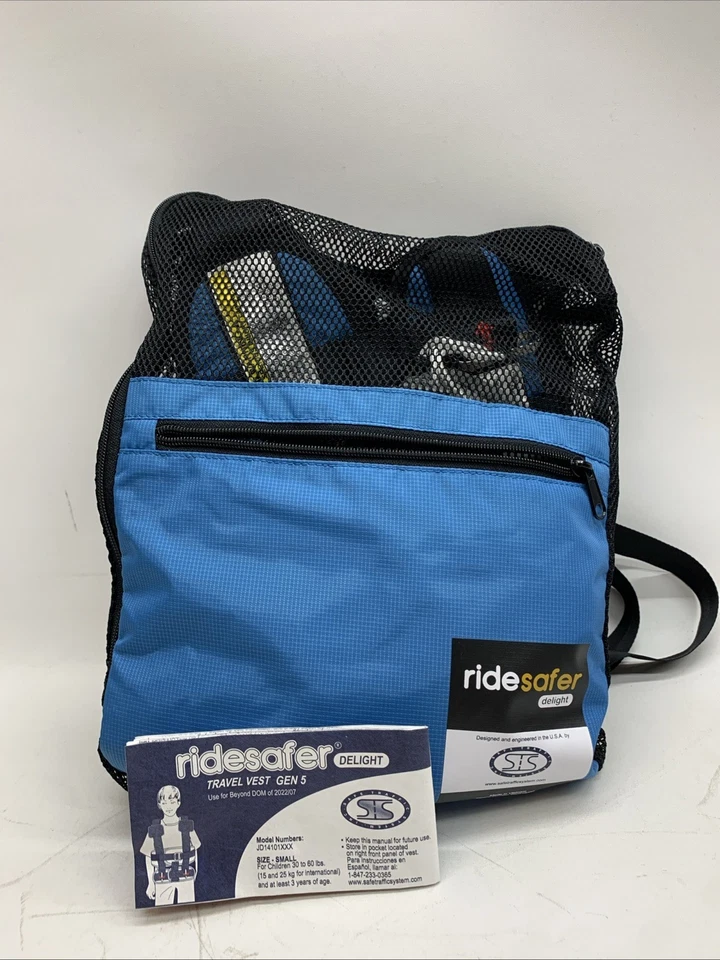 RideSafer Travel Vest Gen 5 Delight Size Small 30–60 lb JD14101 Blue for Travel - Image 2 of 4