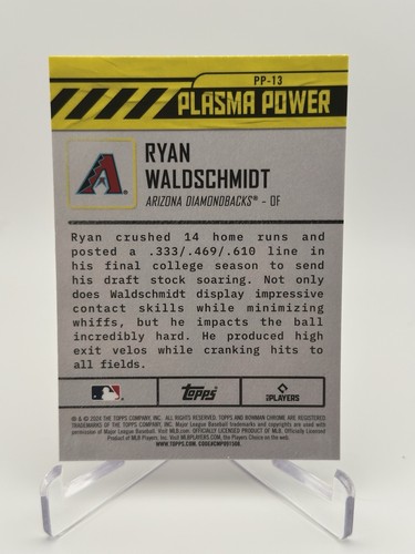 2024 Bowman Draft Chrome Ryan Waldschmidt Plasma Power #PP-13 Diamondbacks - Bild 2 von 2