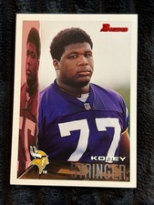 Korey Stringer 1995 Bowman Draft Pick Rookie Card #24 Minnesota Vikings NFL Foot