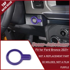 For Ford Bronco 21+ Engine Start Stop Push Button Cover Trim Accessories Purple