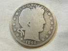 1892 liberty barber silver half dollar coin