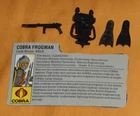 G.I. GI JOE gijoe COBRA EELS WEAPONS PARTS + FILE CARD LOT gun backpack FREESHIP