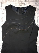 H&M Black Dress Zipper Detail Size 6 Work Formal 