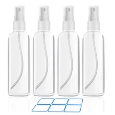 DTDNZKN 4 Pack 3.4 Oz (100ml) Small Spray Bottles, TSA Approved Travel Bottles
