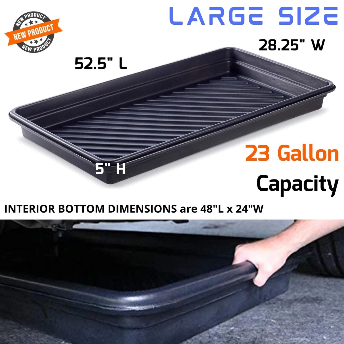 Large Oil Drain Pan Garage Shop Coolant Fluid Drip Tray Shower Basin Camper  Cage