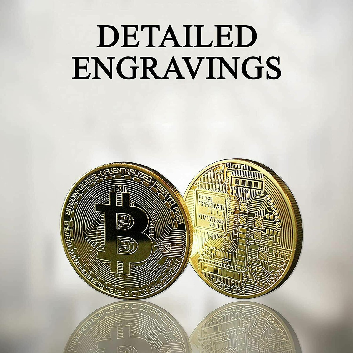 Art Gold Plated Bitcoin Collection Coin (1 pc) (Gold)