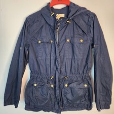 Michael Kors Jacket Womens S Navy Blue Long Sleeve Pockets Anorak Windbreaker