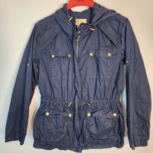 Michael Kors Jacket Womens S Navy Blue Long Sleeve Pockets Anorak Windbreaker