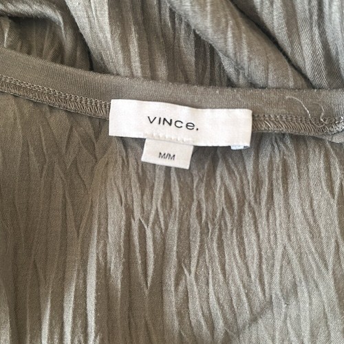 Vince Scoop Neck Pleated Midi Tank Dress in Moss Green Size M - Picture 14 of 15