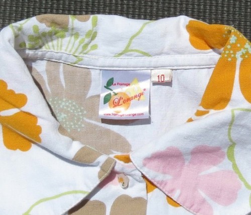Le Fromage et L‘Orange Floral Print Cotton Linen Summer Dress Girl’s sz 10 years - Picture 3 of 3