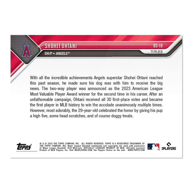 Shohei Ohtani With Puppy Celebration - 2023 MLB TOPPS NOW