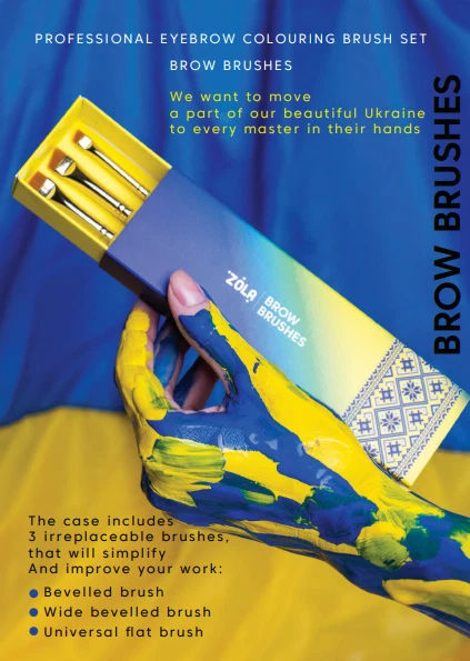 Brush Set*Magic Brow brushes for tinting eyebrows*(Angled+Flat+Universal) ZOLA - Image 2 of 3