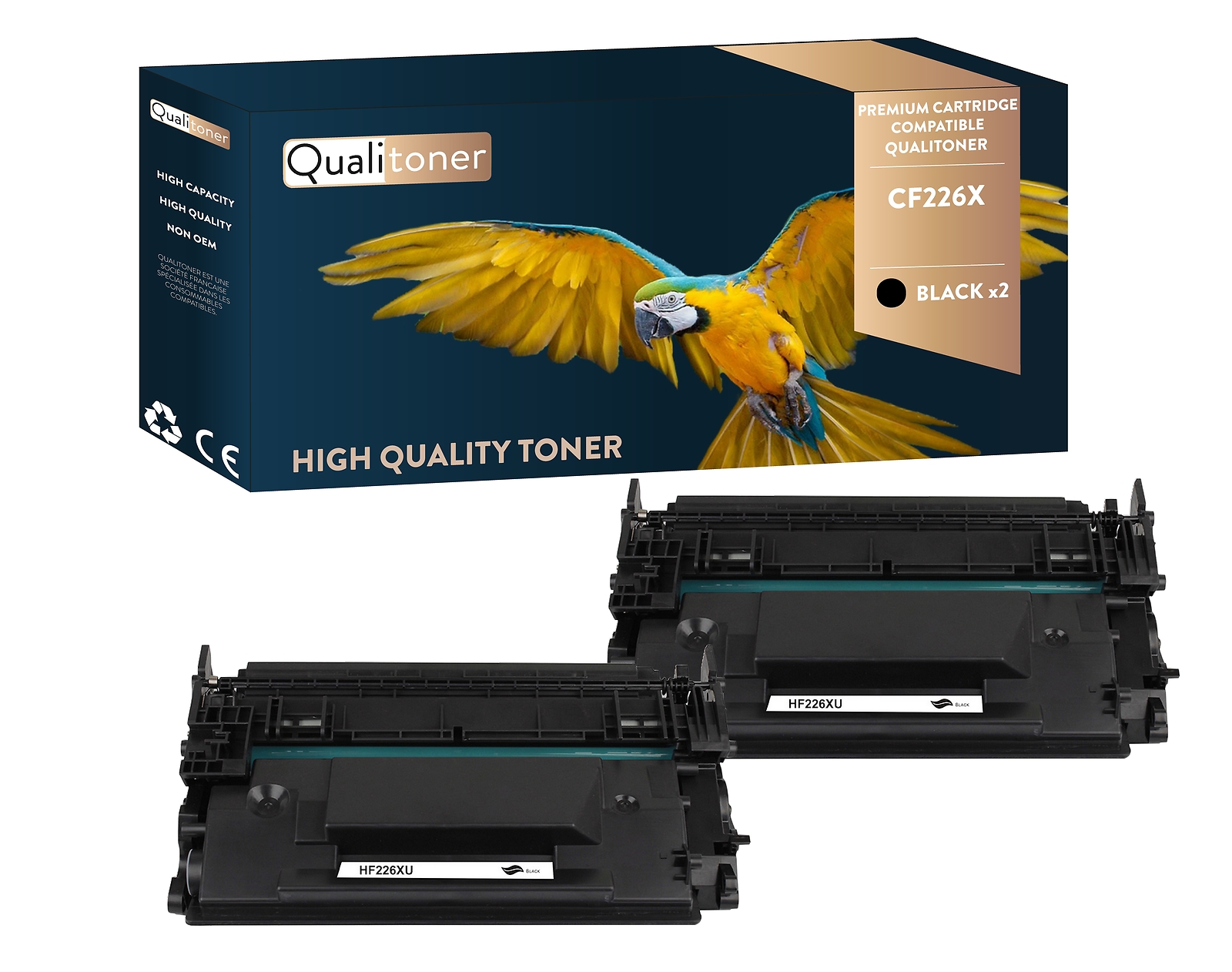 Toner CF226X HP noir compatible pack de 4 Qualitoner haute capacité pour LaserJet Pro M402 M426