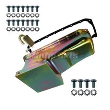 Chevy Oil Pan Steel V8 Sbc 55-79 Zinc 7qt W Gasket Bolts 283-350 Drag Racing