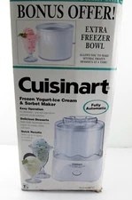 NEW Cuisinart Frozen Yogurt Ice Cream & Sorbet Maker ICE-20EBWS + Freezer Bowl