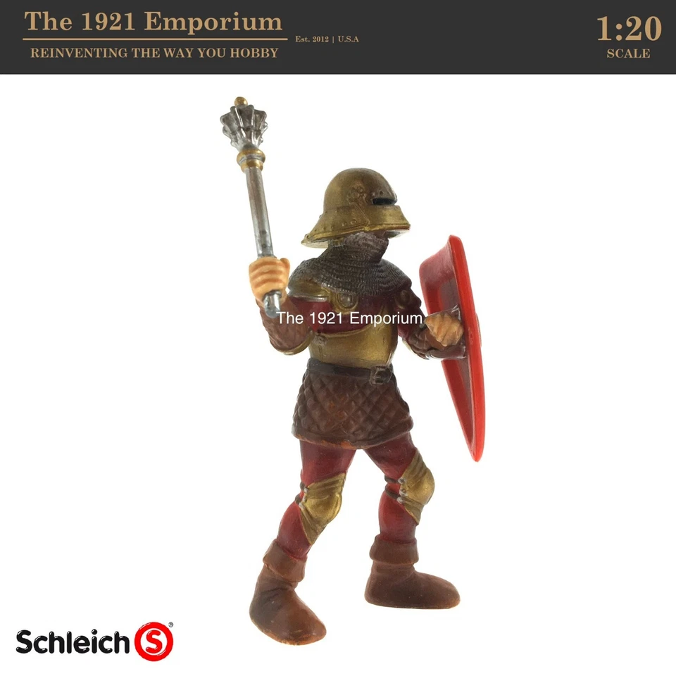 Figura de soldado maza caballero de la era medieval Schleich escala 1:20 - pintada a mano Foto 2 de 3