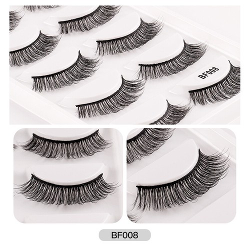 Women 5Pairs Wispy Short Cross Lash Extension False Eyelashes Natural - Picture 14 of 31