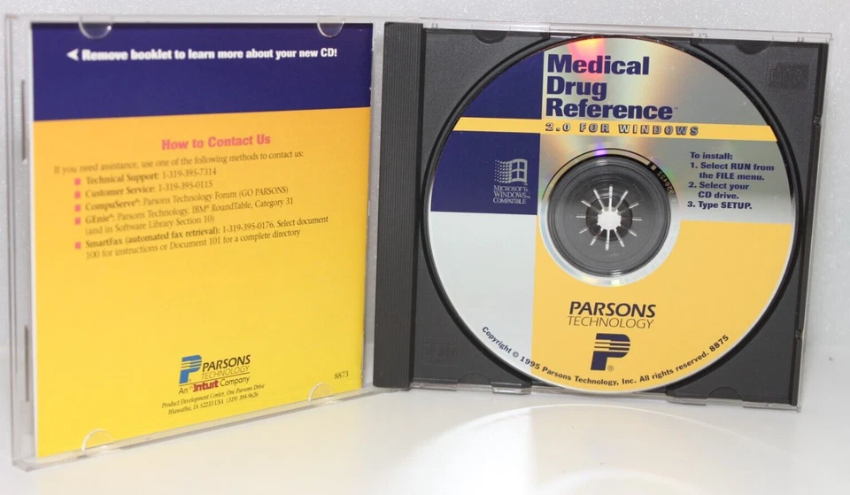 PARSONS INTUIT MEDICAL DRUG REFERENCE 2.0 FOR WINDOWS VINTAGE SOFTWARE INFO GUID - Image 3 of 4