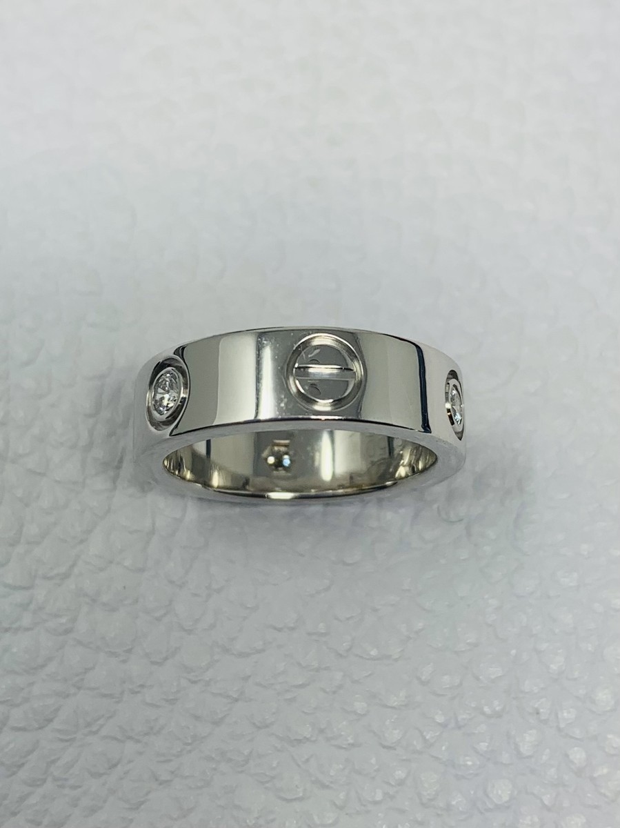 Cartier Love Ring Diamonds White Gold Size