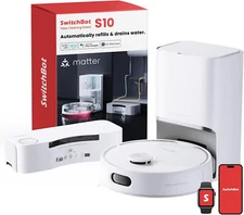 SwitchBot S10 Floor Cleaning Robot, Dual Station, Wet/Dry- White