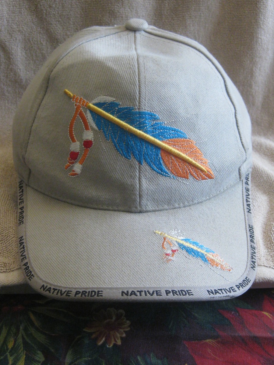 Cappellino Baseball RFCO Native Pride - Piuma Ricamata Nera Rossa Blu - Unisex - Regolabile