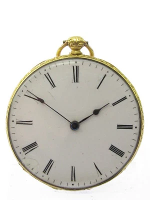 FLORALE FRACKUHR IN 18 KT GOLD FRANZ. SCHWEIZ CA. 1860 - Bild 1 von 4
