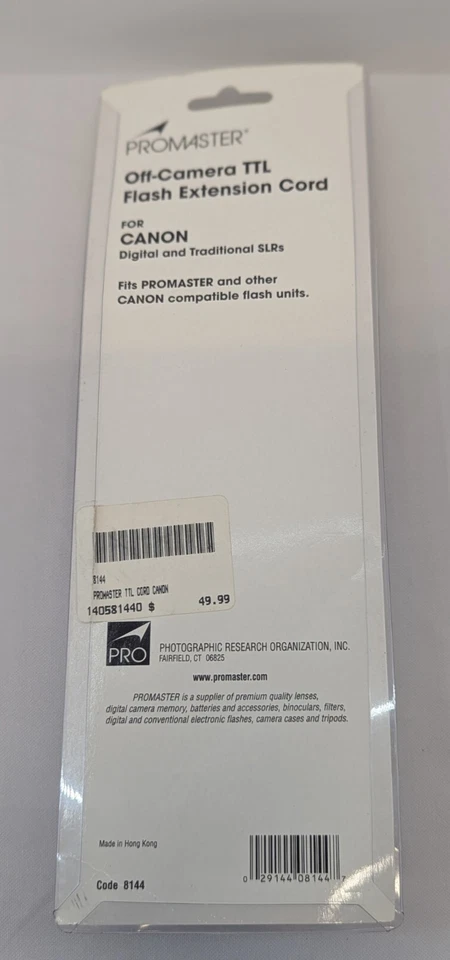 ProMaster Off-Camera TTL FVlash Extension Cord for Cannon Digital/Trad SLRs - Image 3 of 4