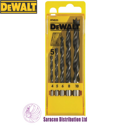 DEWALT 5-TEILIGES BRAD SPORN POINT BOHRER-SET IM KUNSTSTOFFKOFFER - DT4535-QZ
