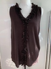Banana Republic Brown Ruffle Blouse Size L